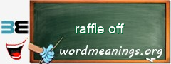 WordMeaning blackboard for raffle off